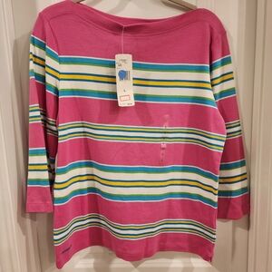 Ralph Lauren Pink Cotton Boat Neck Sweater Top NWT